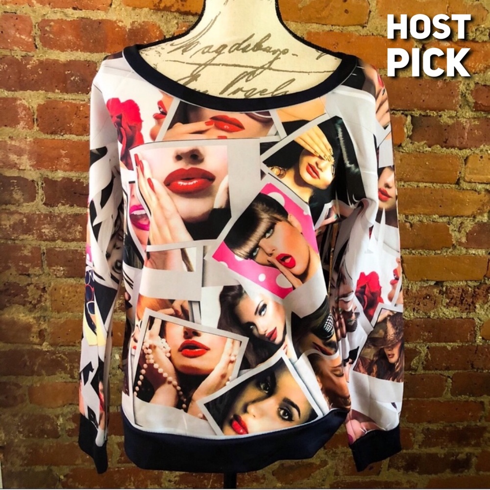๐HP๐Vintage 90s Blush Fashion Models Pop Art Top - Picture 1 of 7